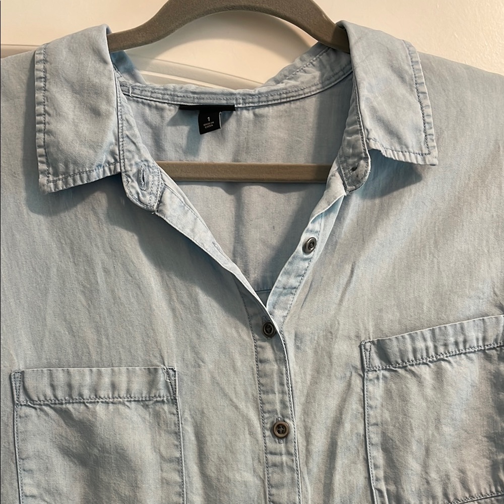 Torrid Light Blue Button-Up Blouse
